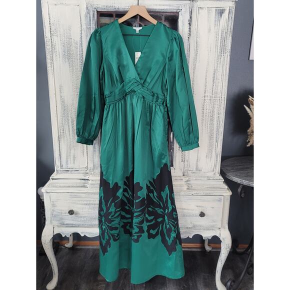 NWT Anthropologie Nikasha Embroidered Satin Dress - XS - Picture 6 of 7